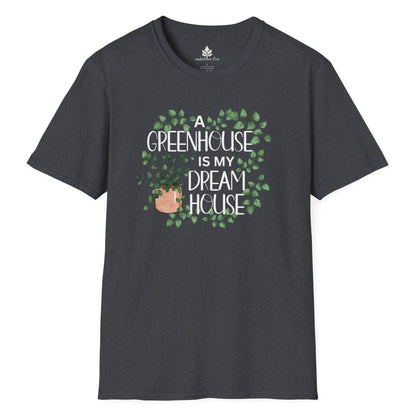 Heather Grey gardening t-shirt for plant lovers and greenhouse enthusiasts